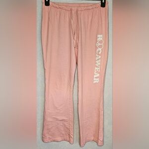 ROCAWEAR Womens Vintage Pink Lounge Pants L